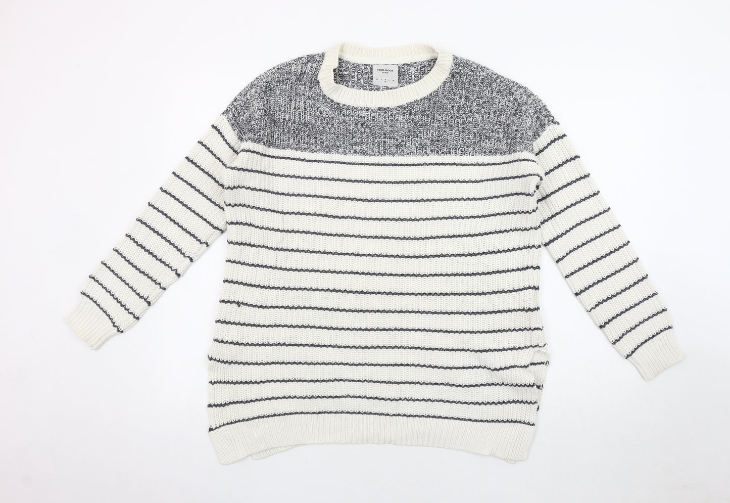Vero Moda Women's Ivory Striped Pullover, Size S