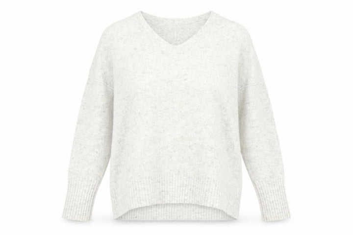 AllSaints Womens Ivory V-Neck Jumper Medium