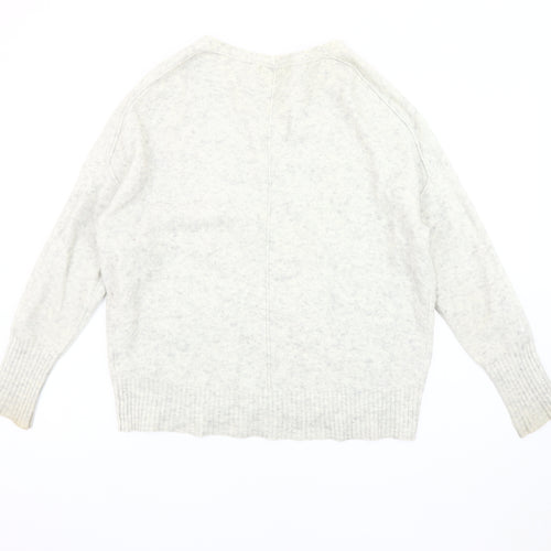 AllSaints Womens Ivory V-Neck Jumper Medium
