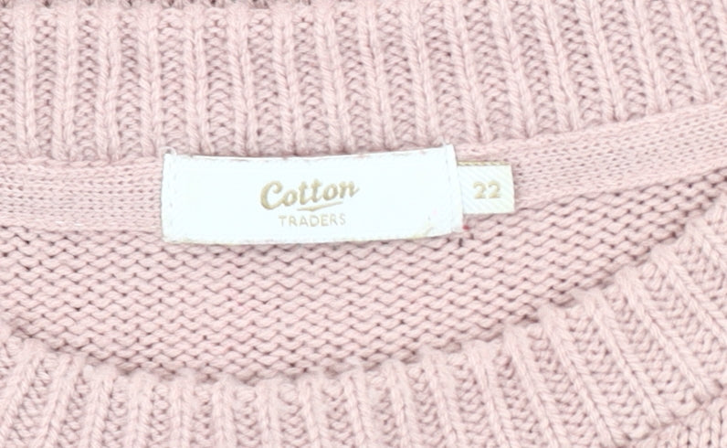 Cotton Traders Women's Pink Pullover Jumper Size 22
