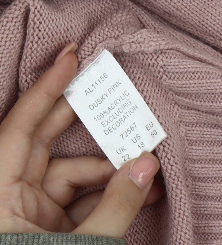 Cotton Traders Women's Pink Pullover Jumper Size 22