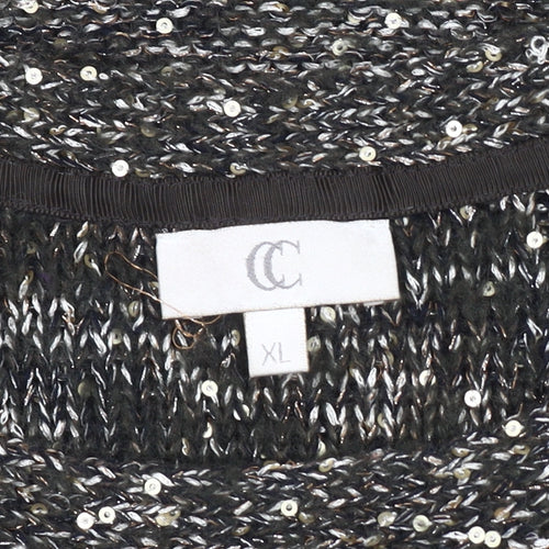 CC Women's Black Sequin Pullover Jumper XL