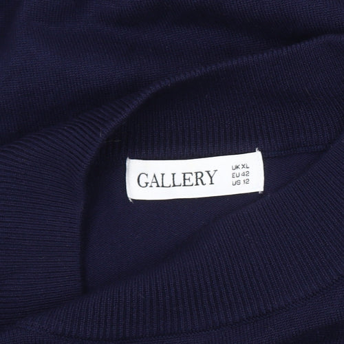 Gallery Women's Blue XL Striped Pullover Jumper