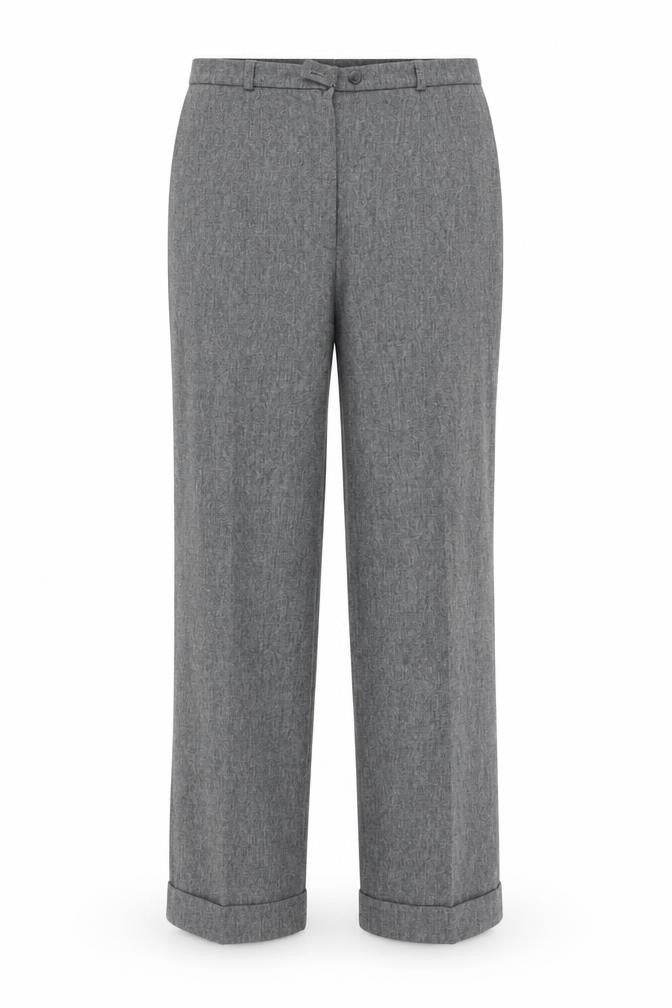 Front view of Basler women’s grey viscose trousers, size UK 12