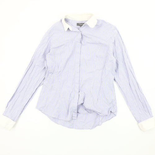 T.M. Lewin Women's Blue Check Button-Up Shirt Size 12