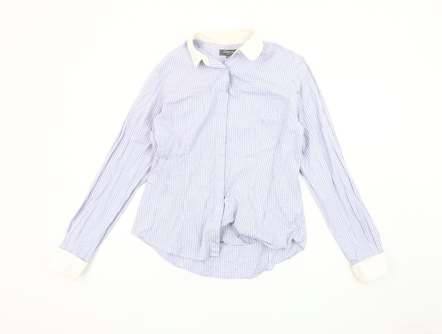 T.M. Lewin Women's Blue Check Button-Up Shirt Size 12