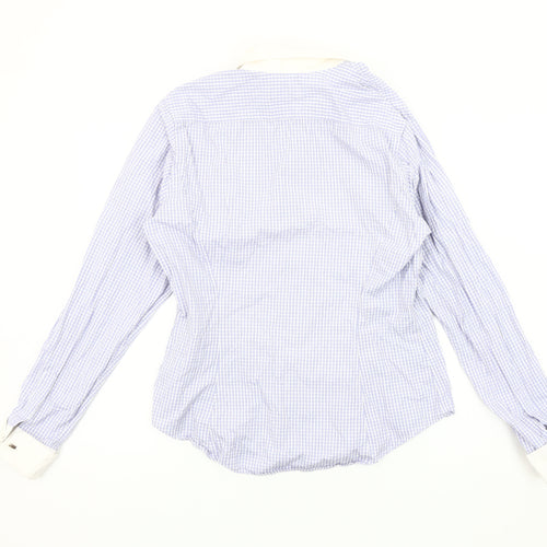 T.M. Lewin Women's Blue Check Button-Up Shirt Size 12