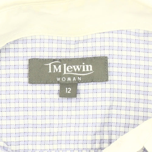 T.M. Lewin Women's Blue Check Button-Up Shirt Size 12