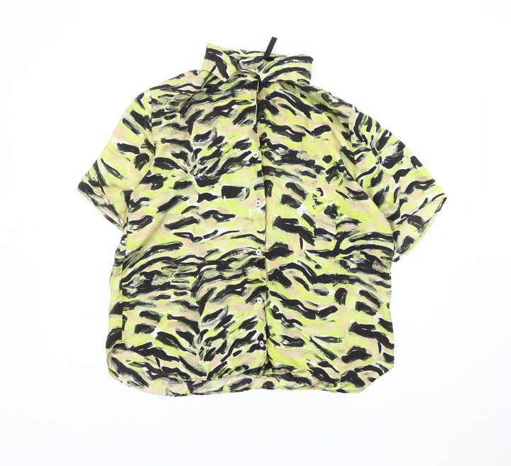 Topshop Women's Multicoloured Button-Up Shirt Size 12