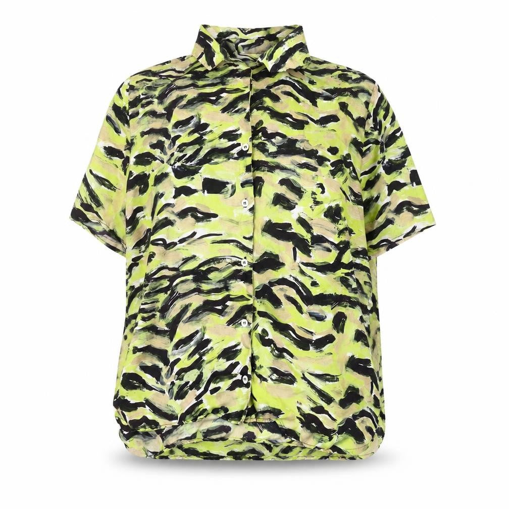 Front view of Topshop Women's Multicoloured Button-Up Shirt, size 12