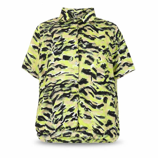 Front view of Topshop Women's Multicoloured Button-Up Shirt, size 12