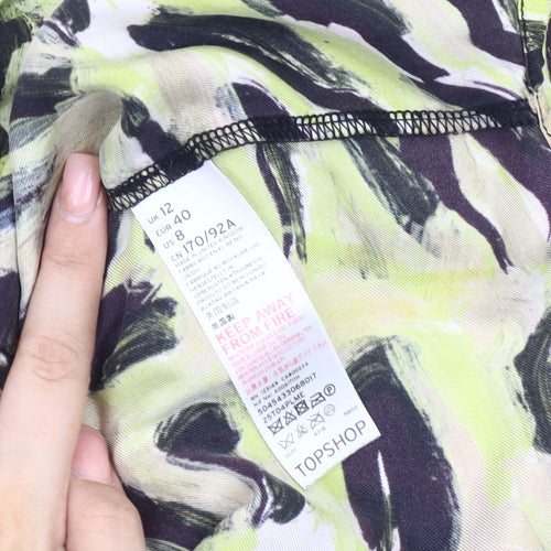 Topshop Women's Multicoloured Button-Up Shirt Size 12