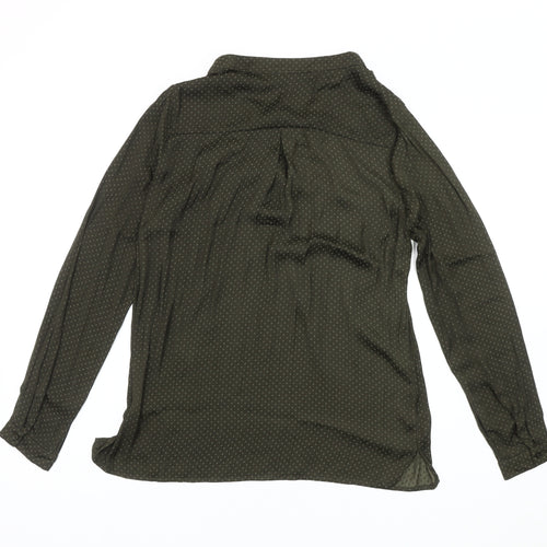 Etam Women's Green Blouse, Size 8, Button V-Neck