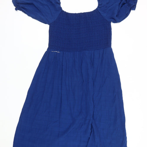Apricot Women's Blue Puff Sleeve Dress Size 14