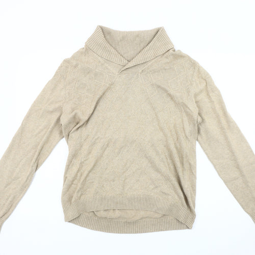 Perry Ellis Men's Beige Roll Neck Pullover Jumper M