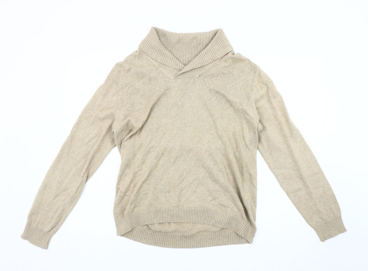 Perry Ellis Men's Beige Roll Neck Pullover Jumper M