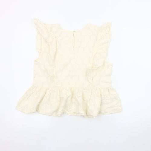 Lost Stock Women Ivory Ruffle Blouse Size M