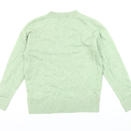 Marks and Spencer Men's Green V-Neck Pullover Jumper S