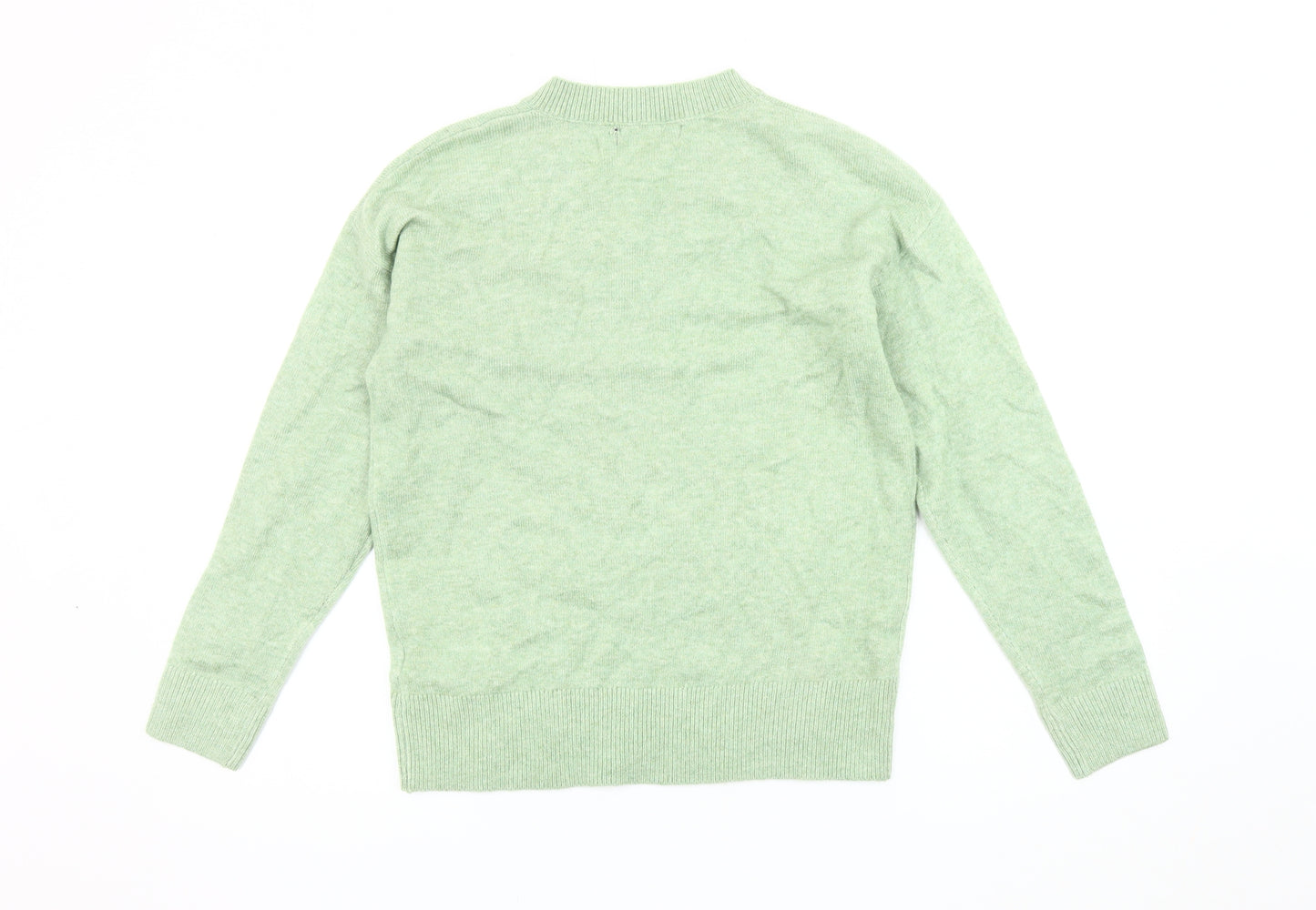 Marks and Spencer Men's Green V-Neck Pullover Jumper S