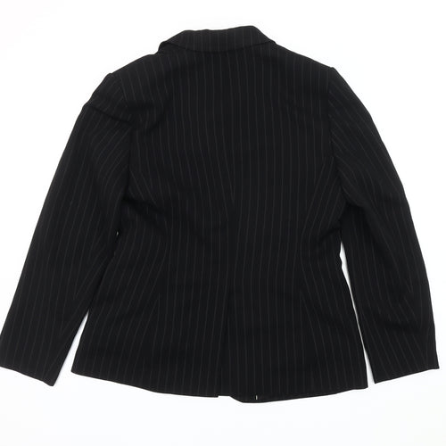 Per Una Women's Black Pinstripe Suit Jacket - Size 12