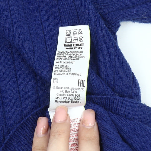 Marks and Spencer Women's Blue Pullover Jumper Size 14