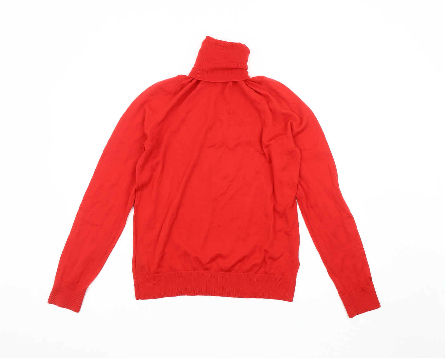Marks and Spencer Women's Red Roll Neck Jumper Size 14