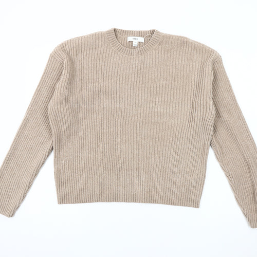Marks and Spencer Men's Beige Crew Neck Pullover Jumper M