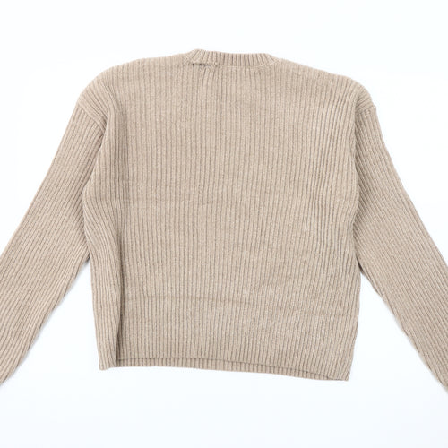 Marks and Spencer Men's Beige Crew Neck Pullover Jumper M