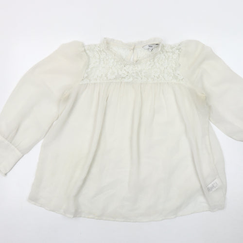Next Women's White Lace Accent Blouse Size 12