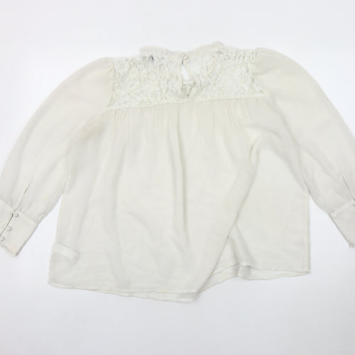 Next Women's White Lace Accent Blouse Size 12