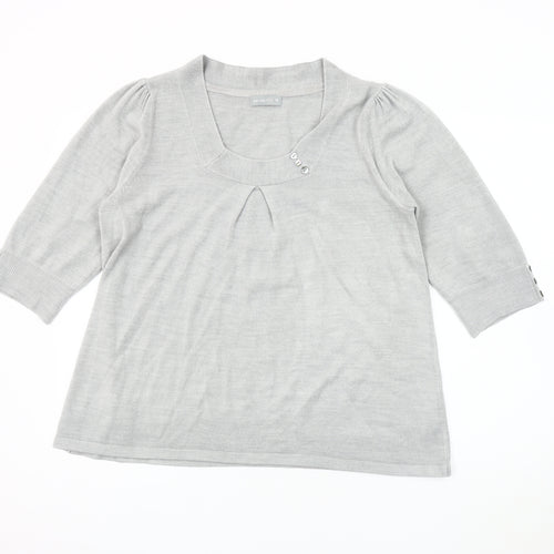 Per Una Women's Grey Pullover Jumper Size 18