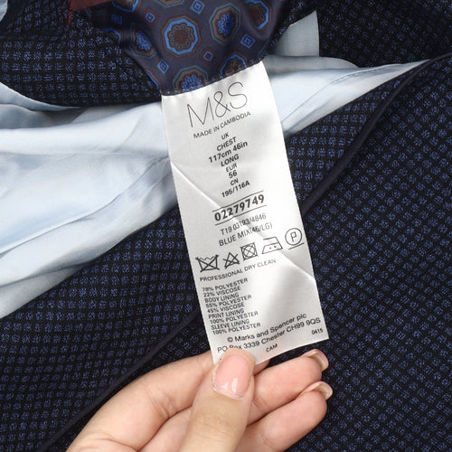 Marks and Spencer Blue Men's Blazer 46 Long
