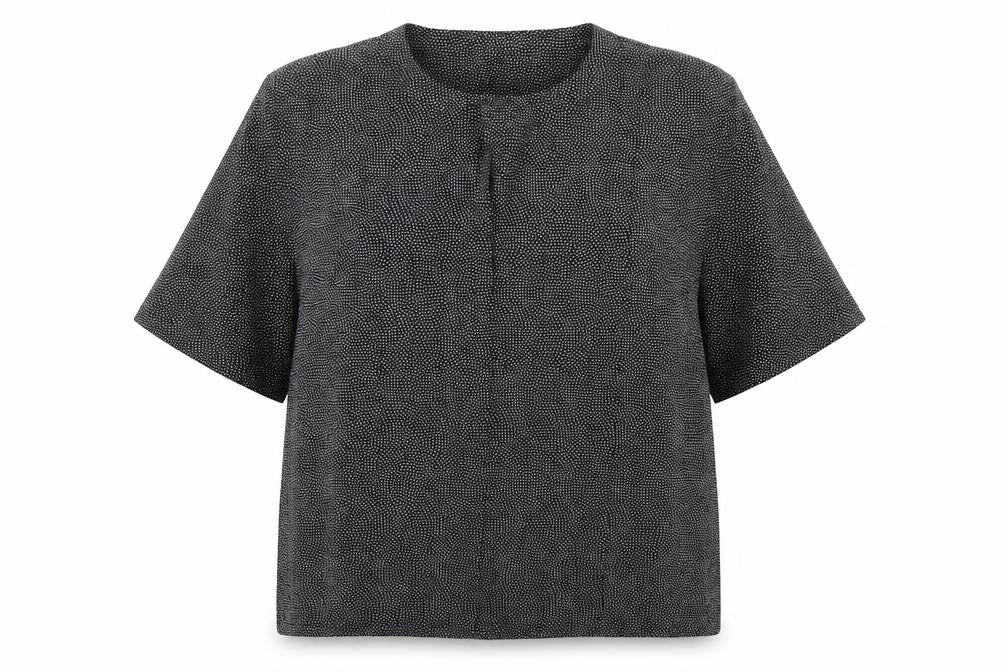 Front view of Viyella Women's Black Polka Dot Blouse, size 16