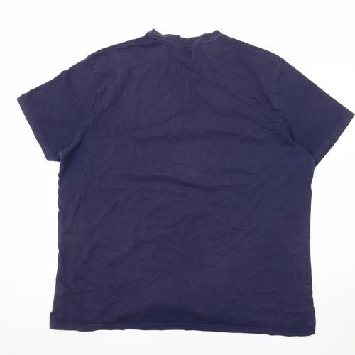 Label-J Men's Blue City Graphic Print T-Shirt 2XL