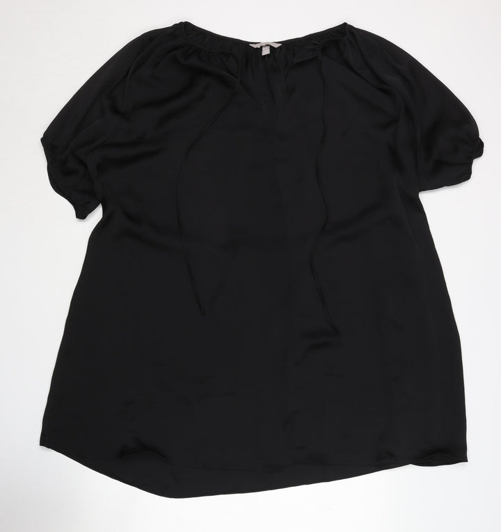 H&M Women's Black XL Shift Dress, Casual, Short Sleeve