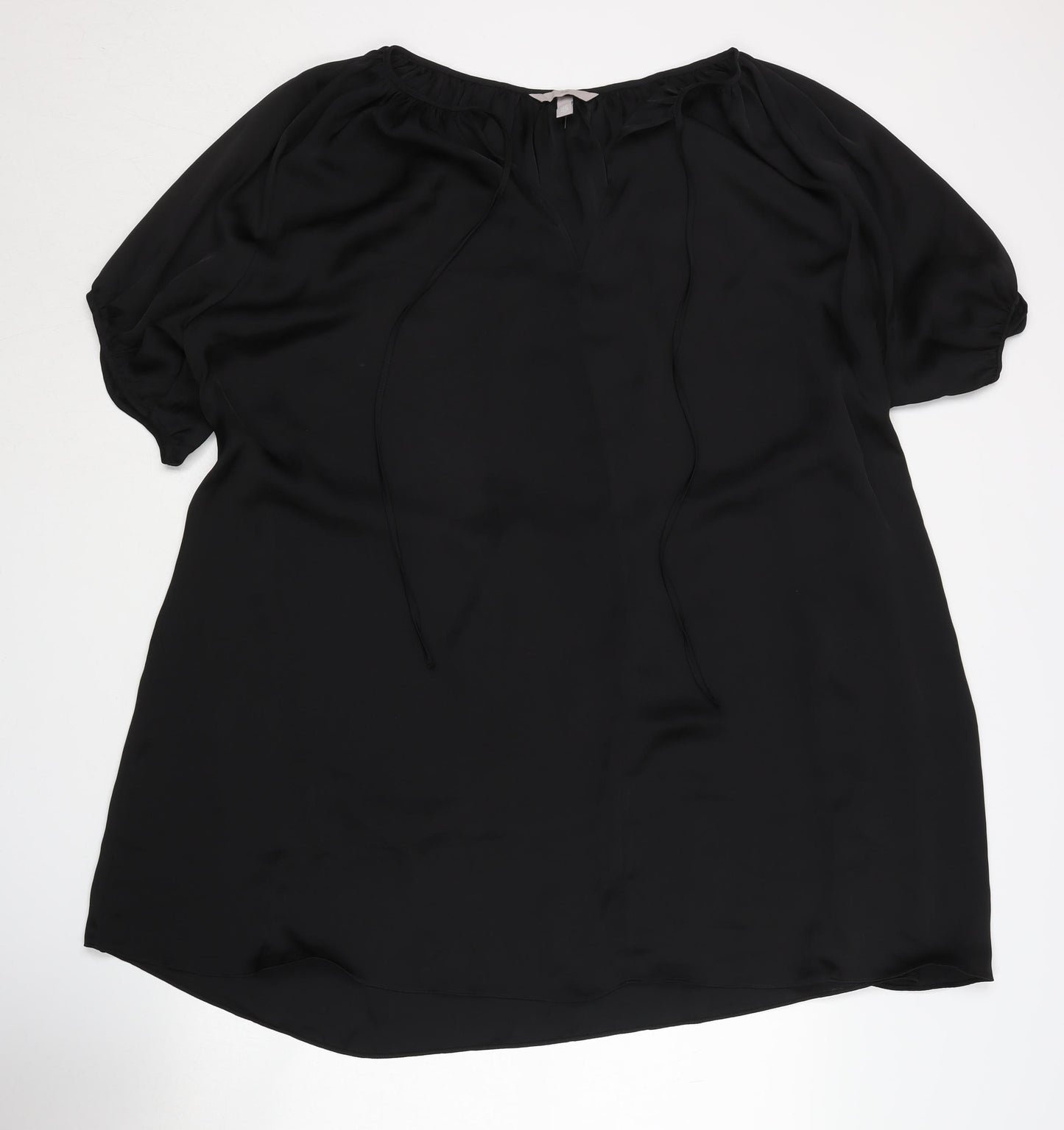 H&M Women's Black XL Shift Dress, Casual, Short Sleeve