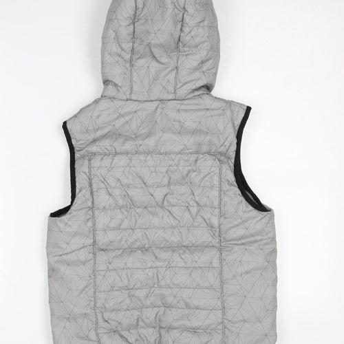 Quechua Boys Grey Puffer Jacket 10-11 Years Lightweight Hooded