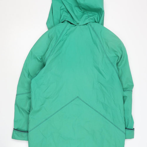 Telemac Women's Green Hooded Rain Coat Jacket S