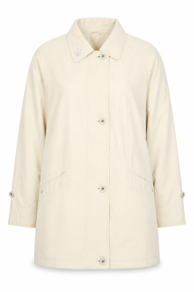 Front view of Canda Women's Beige Overcoat, size 18, Casual