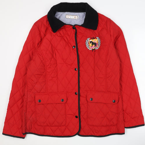 Stars and Hearts Women's Red Quilted Jacket, 2XL