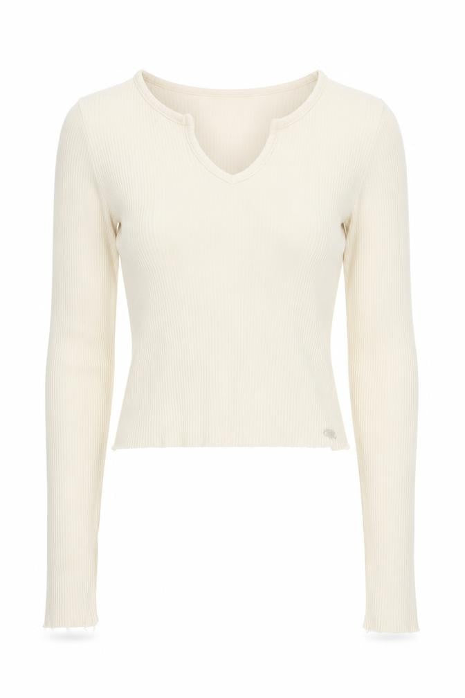 Pull&Bear Teen Ivory Cropped Knit Blouse, Size S