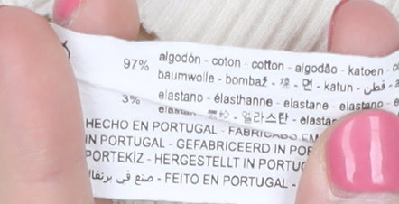 Pull & Bear Teen Ivory Cropped Knit Blouse, Size S