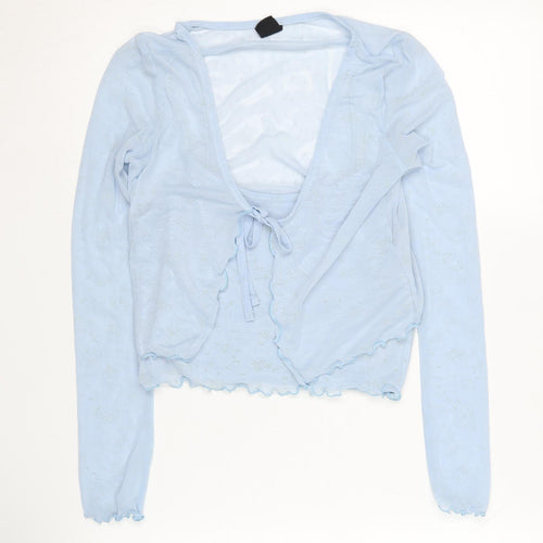 Urban Outfitters Blue Wrap Long Sleeve Top - Size S