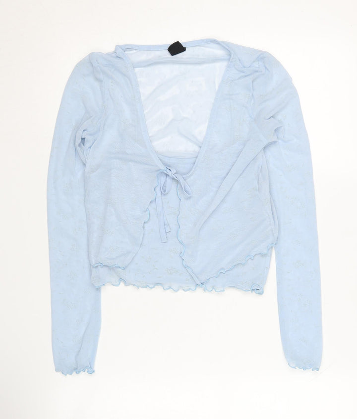 Urban Outfitters Blue Wrap Long Sleeve Top - Size S