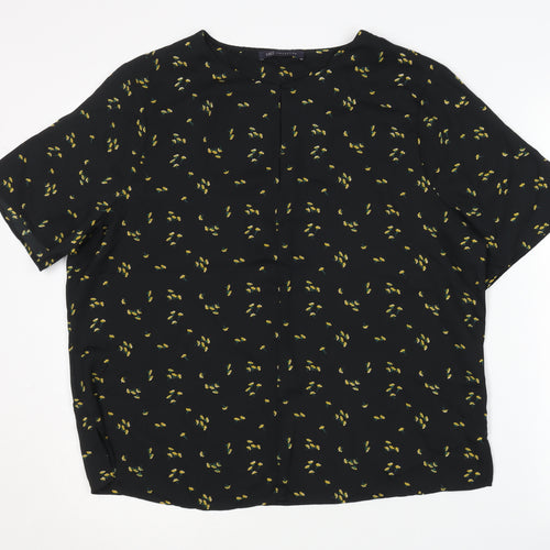 Marks and Spencer Black Floral Blouse, Size 16, Women's