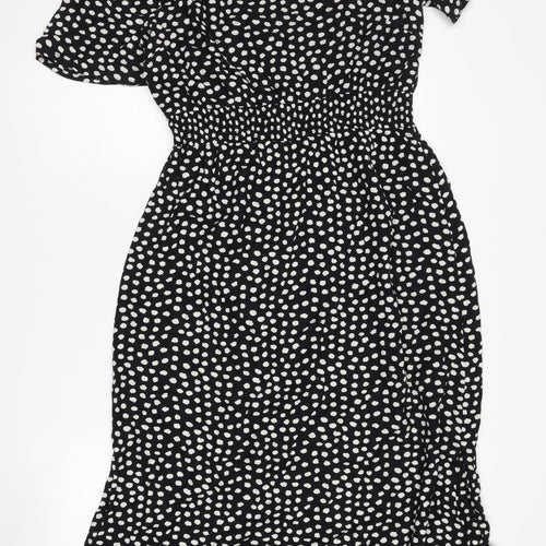 Dorothy Perkins Women's Black A-Line Midi Dress Size 10