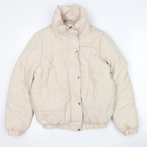 Boohoo Women's Beige Puffer Jacket Size 8