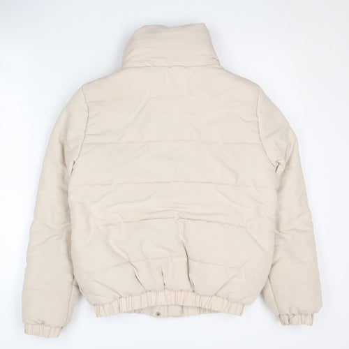 Boohoo Women's Beige Puffer Jacket Size 8