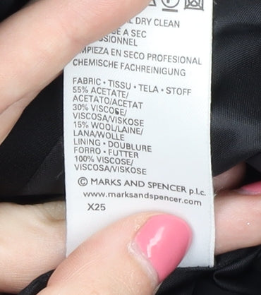 Marks and Spencer Black Women's Tuxedo Suit Jacket Size 16