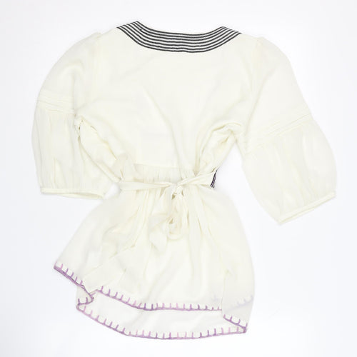 Manson Fusion Women White Embroidered Tunic Size 18